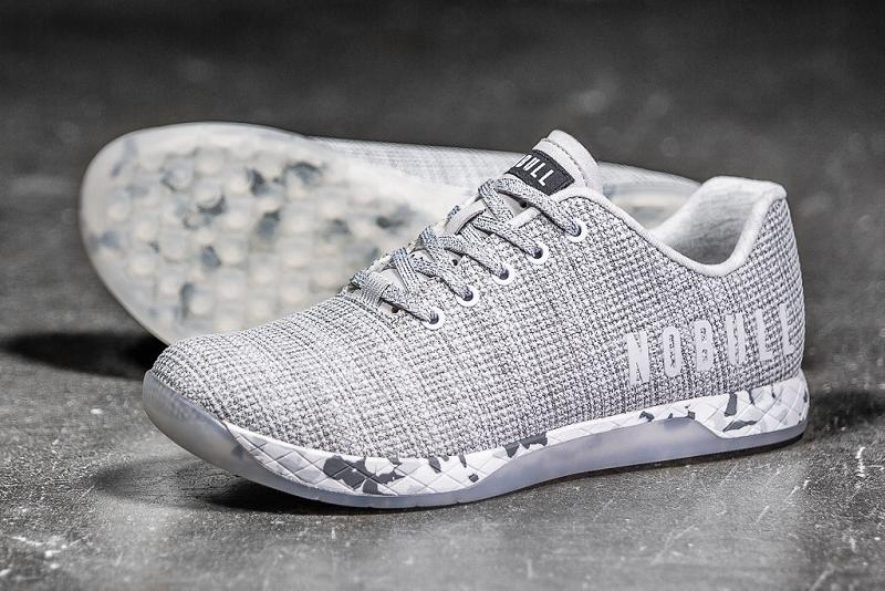 White / Grey Nobull Heather Granite Women's Trainers | CA E1841B